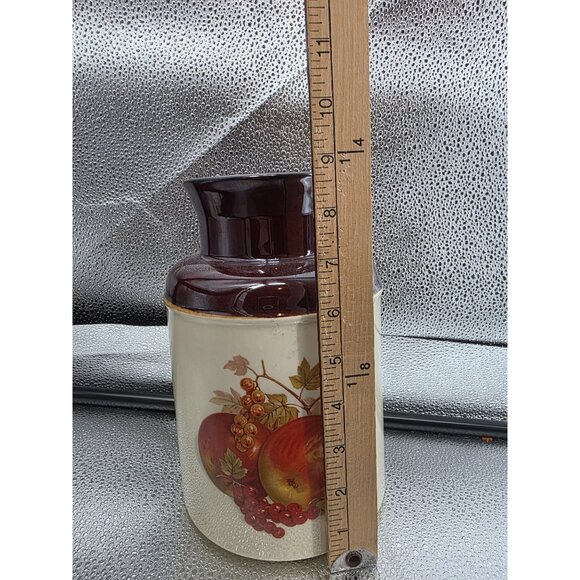 McCoy Vintage Ceramic Canister Jar With Fruit Design 9x5 - Picture 7 of 7